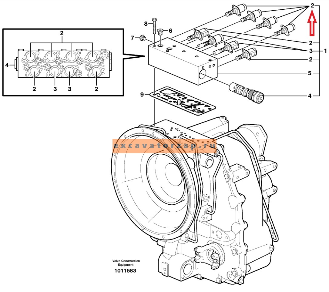 Клапан VOE11716540 КПП экскаватора погрузчика Volvo BL61, BL71