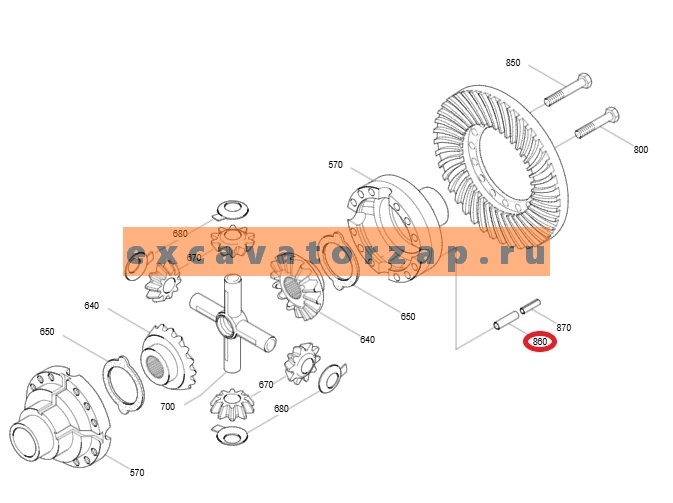 Штифт 0887210 (АНАЛОГ) дифференциала переднего, заднего мостов экскаватора HITACHI UCX300, ZX210W, ZX210W-3, ZX210W-3-AMS, ZX210W-3-HCMC, ZX210W-3DARUMA, ZX210W-AMS, ZX220W-3, ZX250W-3, ZX300W