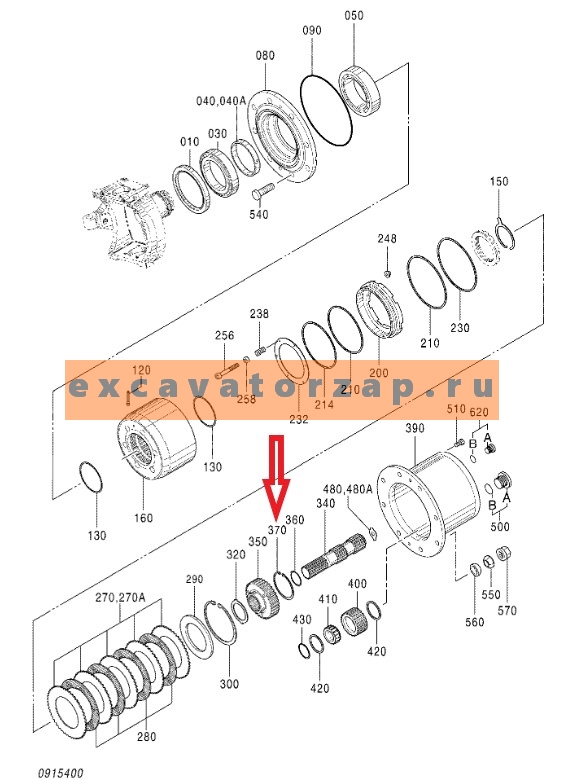 Стопорное кольцо ZGAQ-02611 моста фронтального погрузчика HYUNDAI HL757-7, HL757-7A, HL757-9S, HL757-9SB, HL757-9SM, HL757TM7, HL757TM7A, HL760-7A