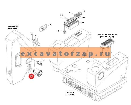 Счетчик моточасов 21S2-0021 экскаватора HYUNDAI