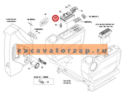 Панель приборов 21N4-20503 экскаватора HYUNDAI R140W, R1400W, R170W, R1700W, R200W, R2000W