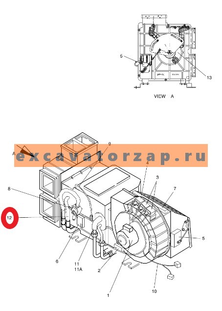 Радиатор отопителя 2920-6112 экскаватора Doosan серии Solar