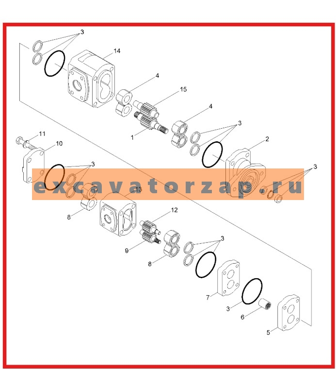 Насос трансмиссии 31Q6-30050 экскаватора HYUNDAI R200W7, R210W9S