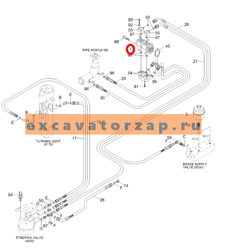 Насос трансмиссии 31Q6-30050 экскаватора HYUNDAI R200W7, R210W9S